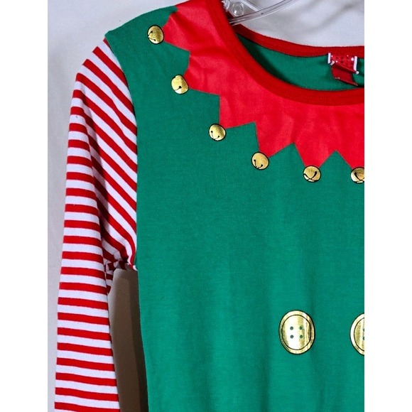 Red Elf Pajama 2 pc. Set Long Sleeve Shirt Pants Christmas Medium UNISEX Target - Picture 3 of 10